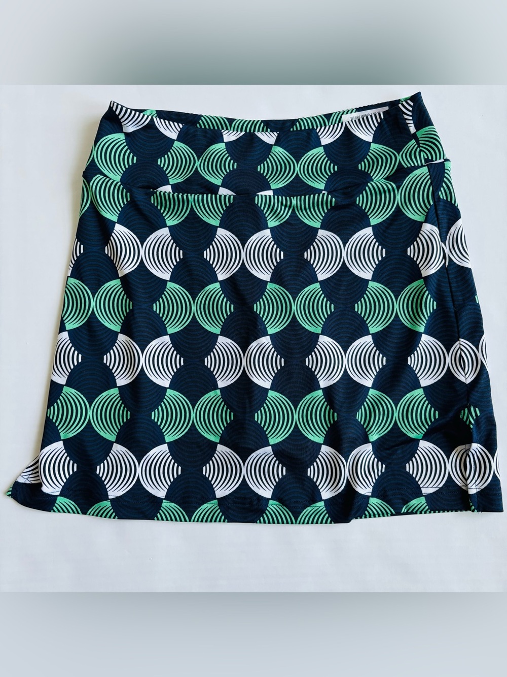 Golftini Whirlwind Sporty Long Golf Skort XS Navy Geometric Preppy Athleisure